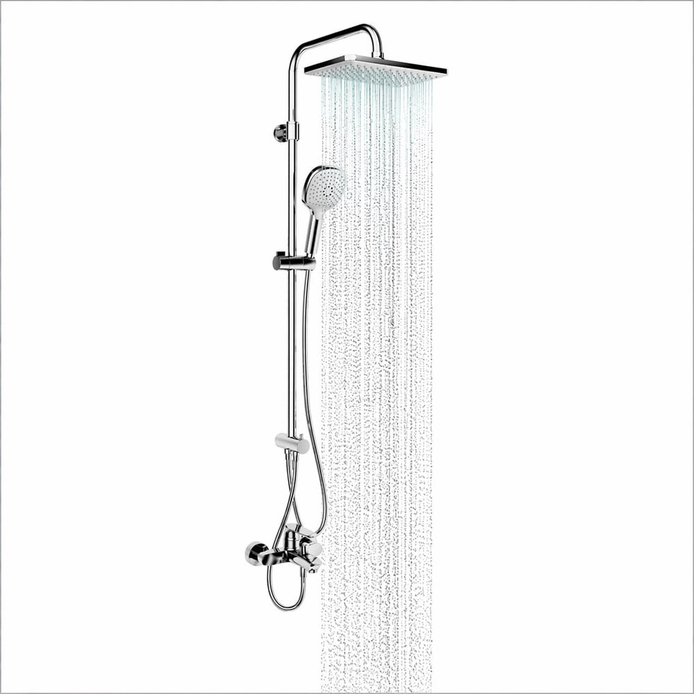 Adell Mode S  Rain Duş Sistemi + Lea Banyo Bataryası Seti (2 Parça) Parlak Krom | ADL.35.01.01.02
