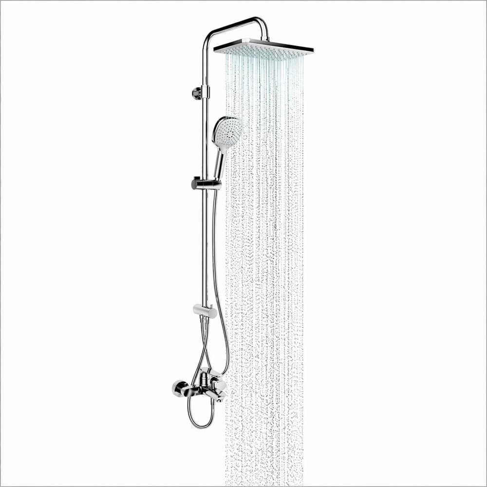 Adell Mode S  Rain Duş Sistemi + Lea Banyo Bataryası Seti (2 Parça) Parlak Krom | ADL.35.01.01.02