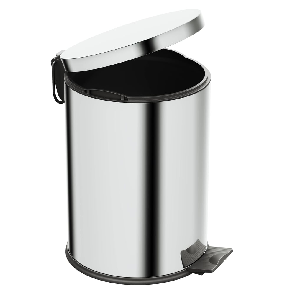 Aqua Bagno Basic Çöp Kovası - Pedallı 12 L, Parlak Krom Paslanmaz | 35.99.57.03.01