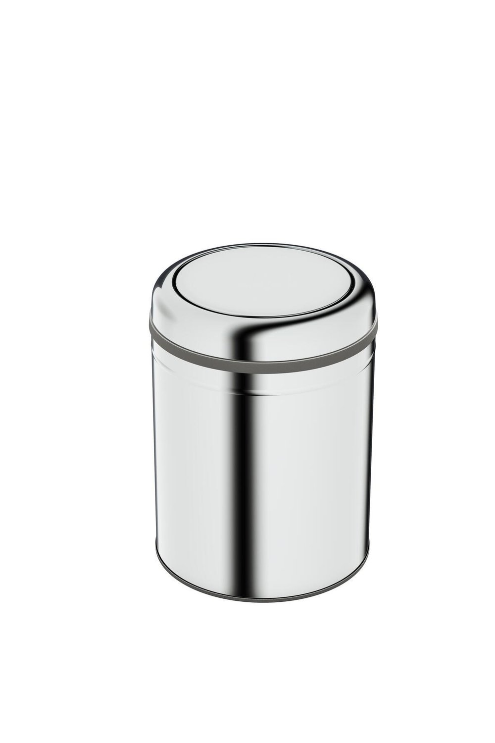 Aqua Bagno Basic Çöp Kovası - Sallanır Kapaklı 5 L, Parlak Krom Paslanmaz-35.99.57.04.01