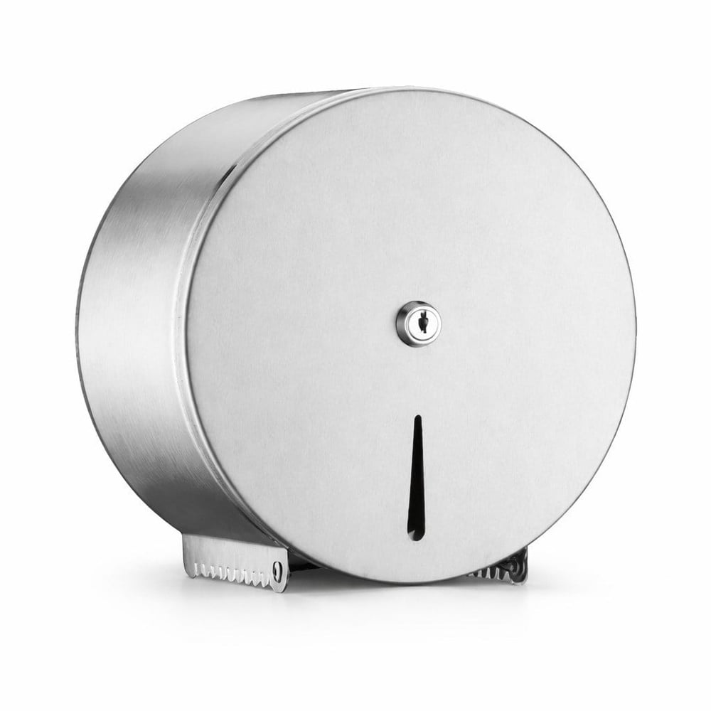 Aqua Bagno Basic Jumbo Tuvalet Kağıtlığı Paslanmaz Çelik Mat Krom Kilitli Dispenser