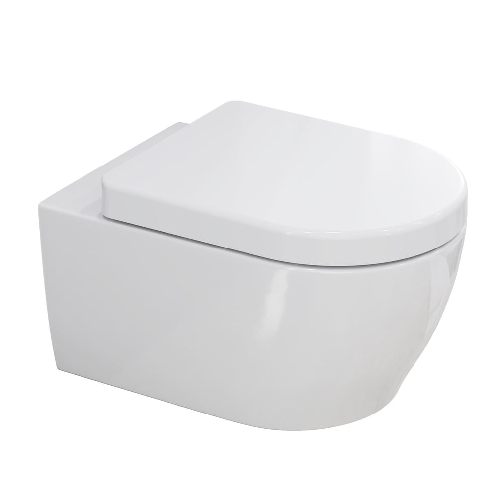Aqua Bagno Cocon 2.0 Kanalsız Asma Klozet 54 cm - Yavaş Kapanır Kapak Dahil - 2 Parça Set – Beyaz | S.4415.10461