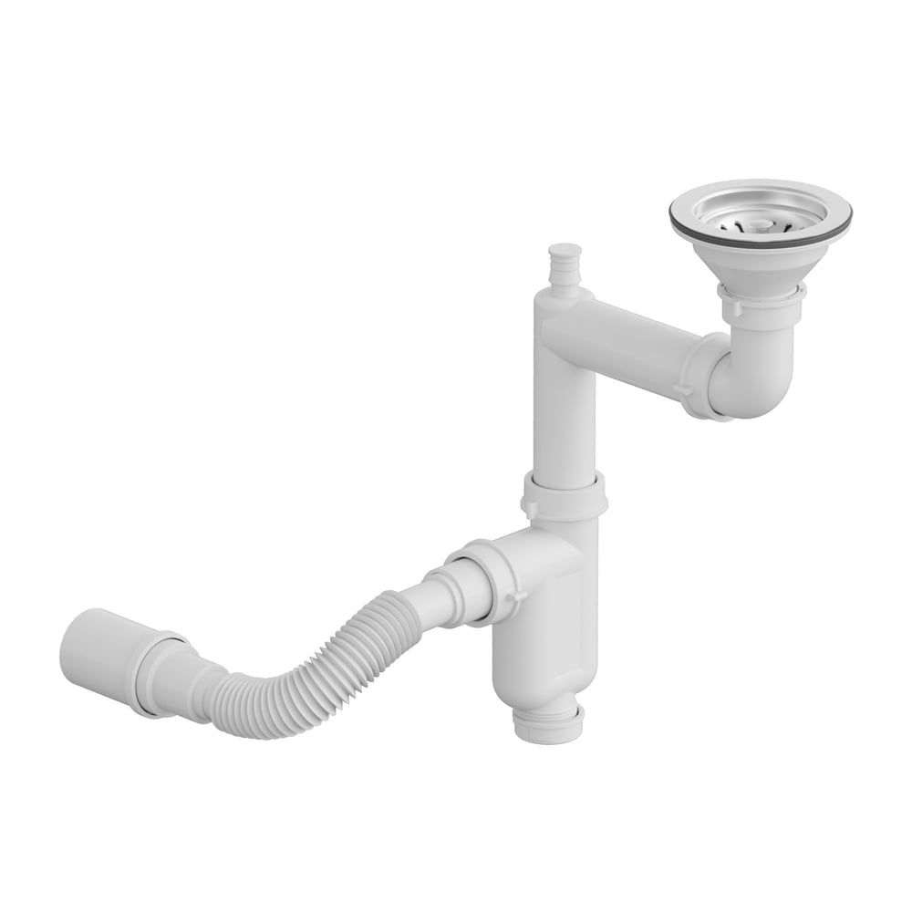 Aqua Bagno Comfort Yer Kazandıran Taşma Deliksiz Mutfak Eviye Sifonu – Kolay Temizlenir, Ayarlanabilir Koku Önleyici Gider Borulu-90.99.70.02.01