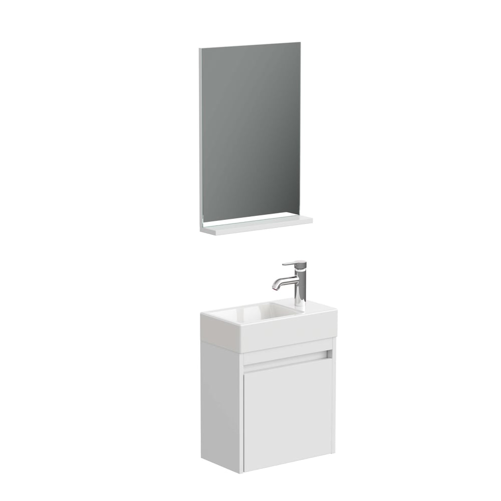 Aqua Bagno Minizia Banyo Dolabı 45 x 26 cm. Beyaz,Lavabo Dahil | ABS.50.35.01.01