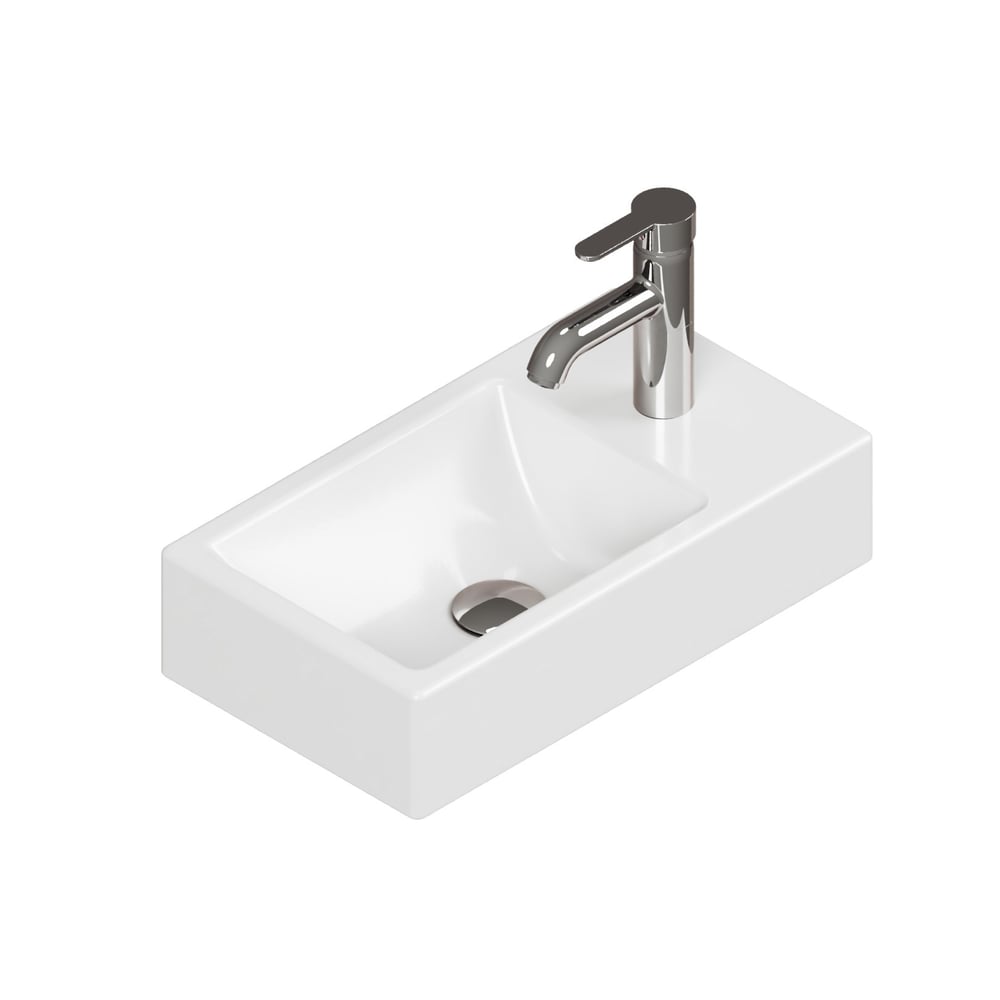 Aqua Bagno Minizia Lavabo Beyaz 45x26x10 cm – Sağdan Delikli, Taşma Delikli, 10 Yıl Garantili  |