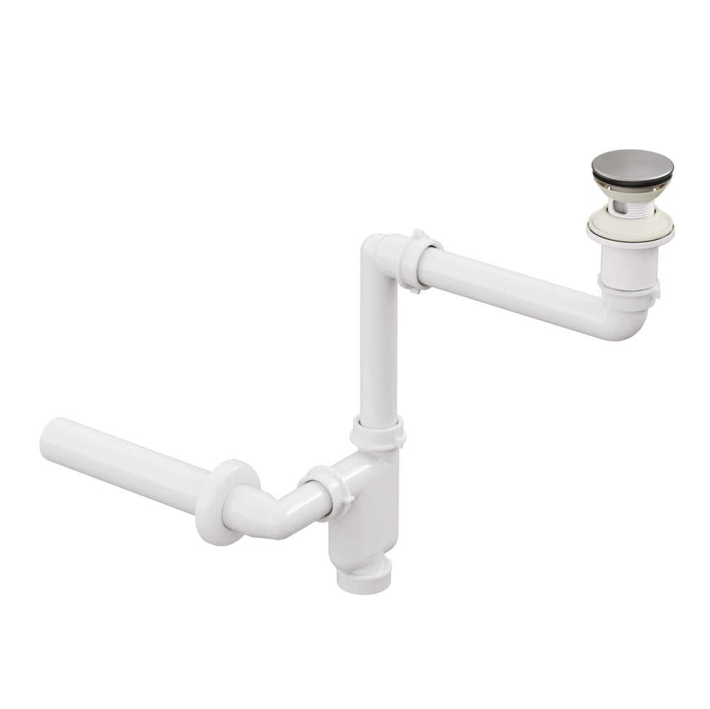 Aqua Bagno  Smart Pop-up  sifon , Taşma Delikli  Krom +Comfort Yer Kazandıran Lavabo  sifonu -2 Parç