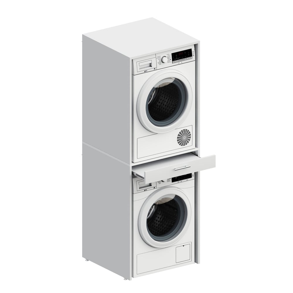 Aqua Bagno Urban Smartbox Çamaşır ve Kurutma Makinesi Dolabı -Çekmeceli-2 Parça-Beyaz | ABS.50.01.01.01
