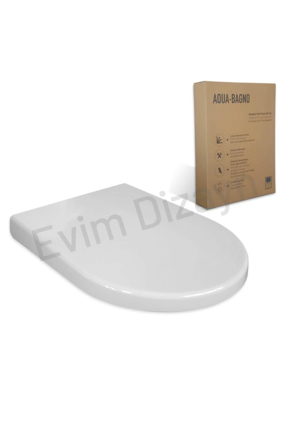 Aqua Bagno Zero Beyaz Yavaş Kapanan Klozet Kapağı – Duroplast | 90.99.50.01