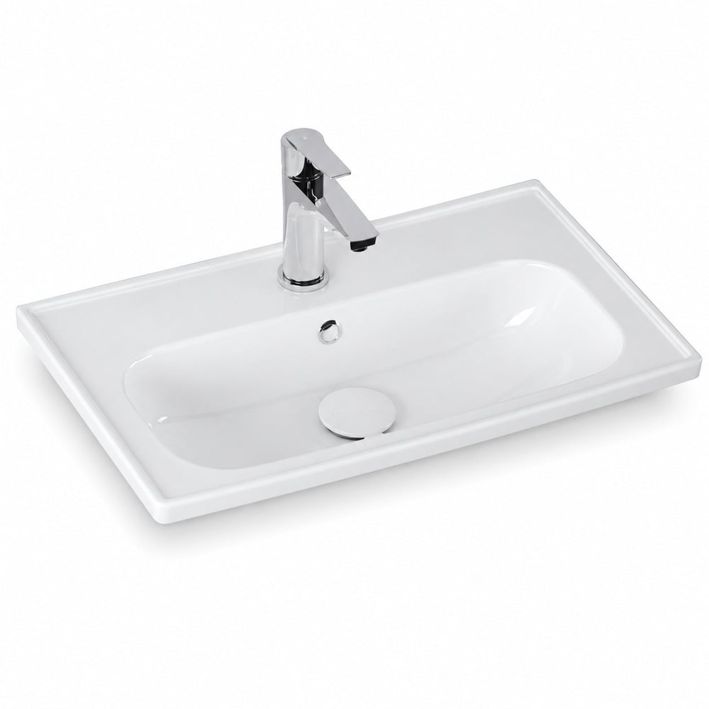 Ece Banyo Kompakt Lavabo 60x37 cm Dar Banyo Küçük Alanlar İçin Beyaz | 10KF50061EC
