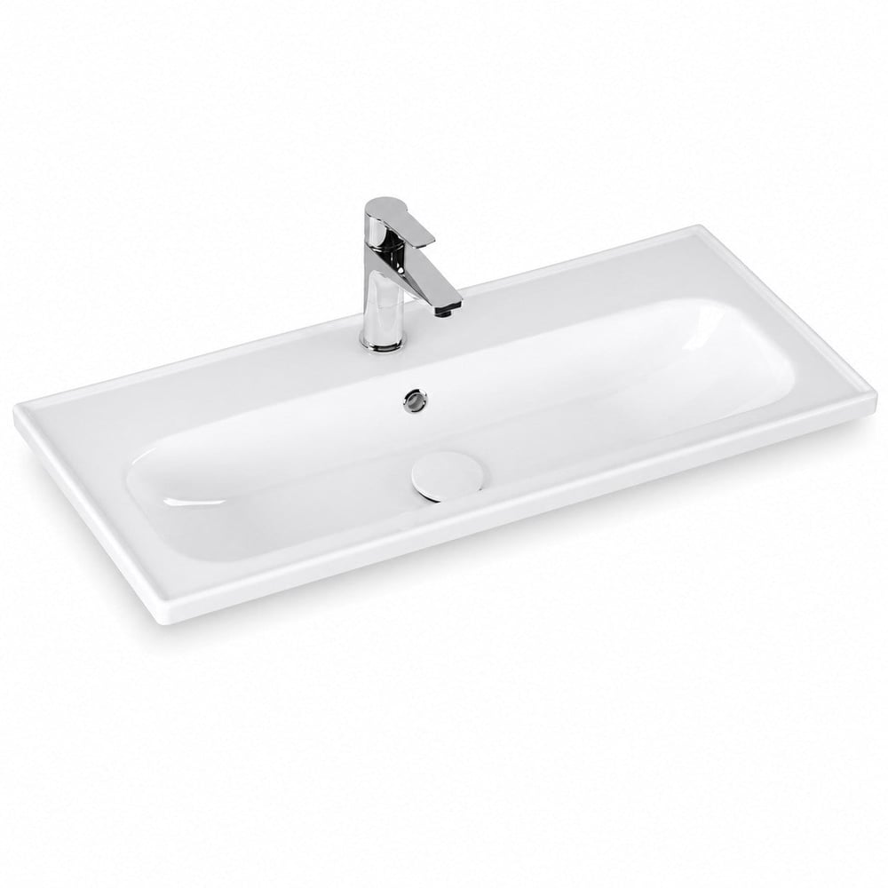 Ece Banyo Kompakt Lavabo 81x37 cm Dar Banyo Küçük Alanlar İçin Beyaz | 10KF50081EC