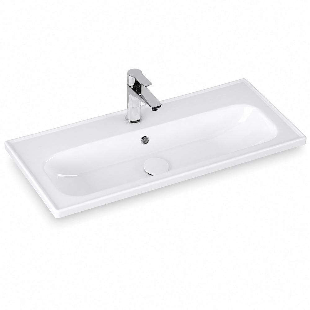 Ece Banyo Kompakt Lavabo 81x37 cm Dar Banyo Küçük Alanlar İçin Beyaz | 10KF50081EC