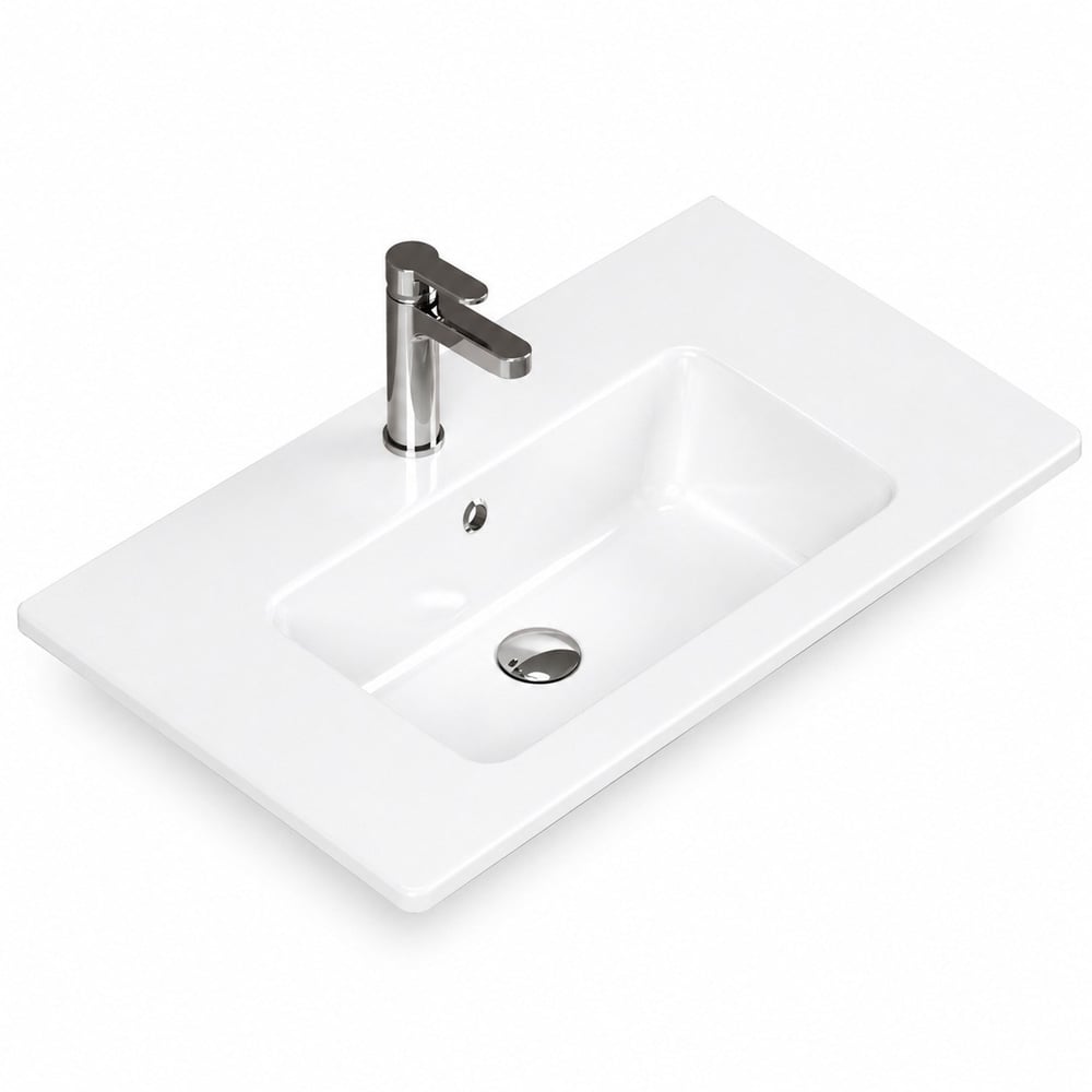 ISVEA Sistema T-Flat Slim İnce Formlu Lavabo 81x46,5 cm Beyaz | 10SL51081