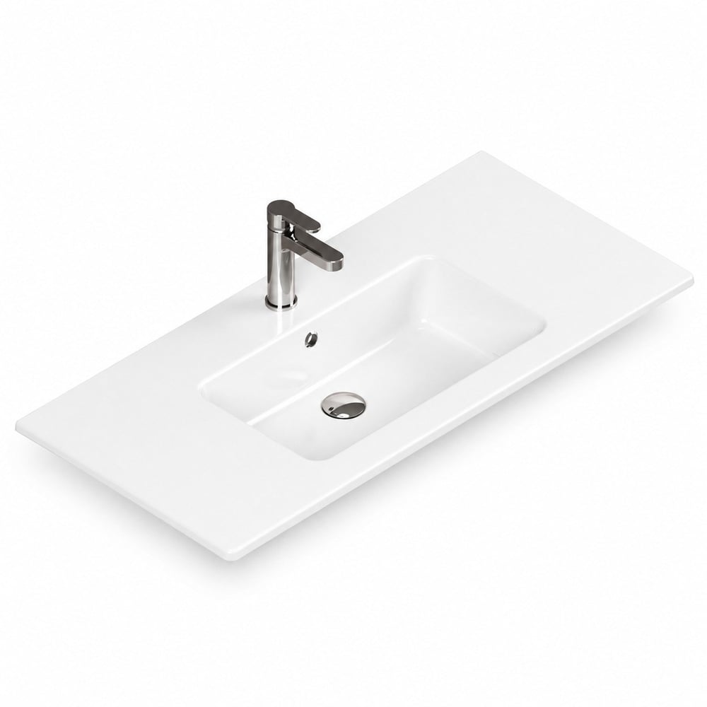 ISVEA Sistema T-Flat Slim İnce Formlu Lavabo 101x46,5 cm Beyaz | 10SL50101