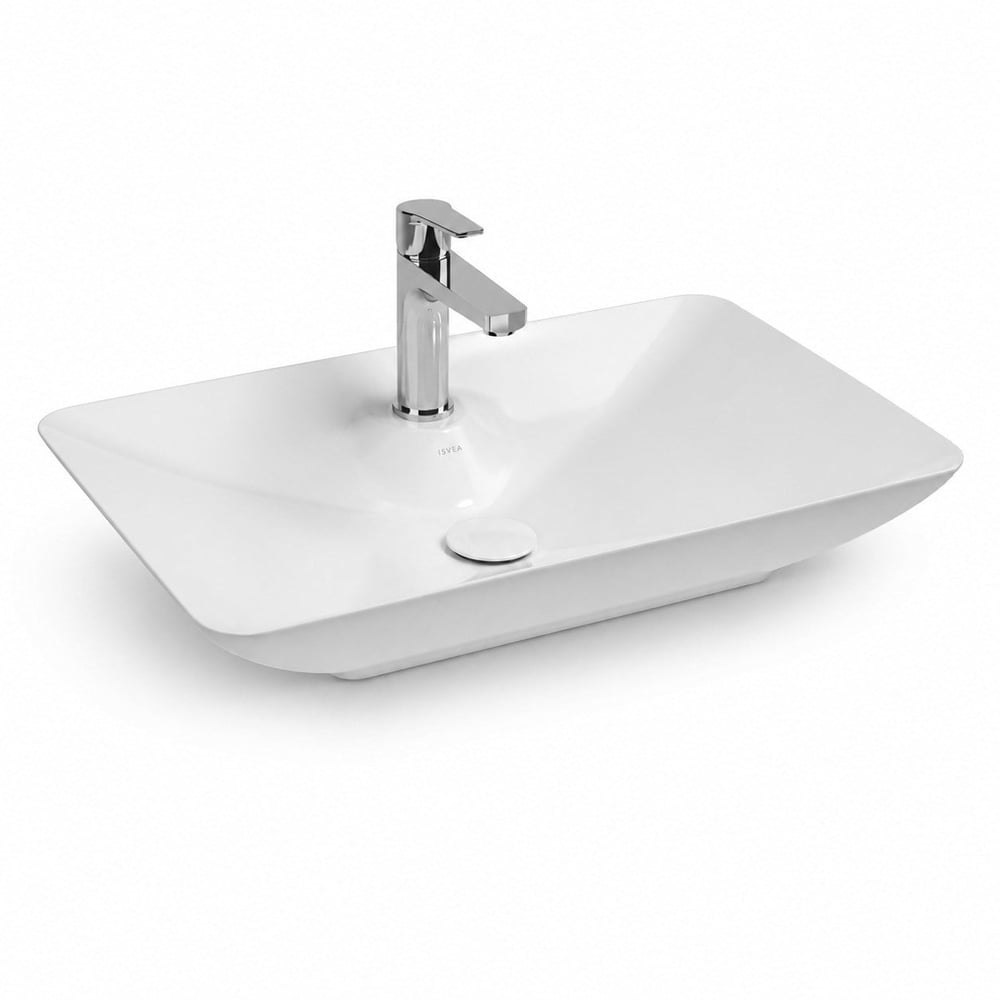 Isvea Sistema Y Tezgah Üstü  Çanak Lavabo 65 cm, Batarya Delikli Beyaz | 10SY50065