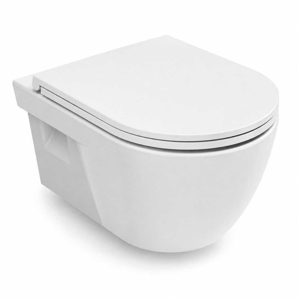 Isvea Soluzione XX Asma Klozet 52 cm - Kapak Dahil, Beyaz Soft Close 2 Parça Set | ISV.36.01.03.05