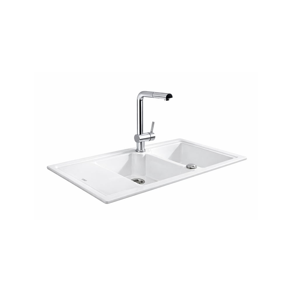 Nuevo Sonas 6 S Seramik Eviye 60 cm 1,5 Gözlü Parlak Beyaz Çift Yönlü  – 304162