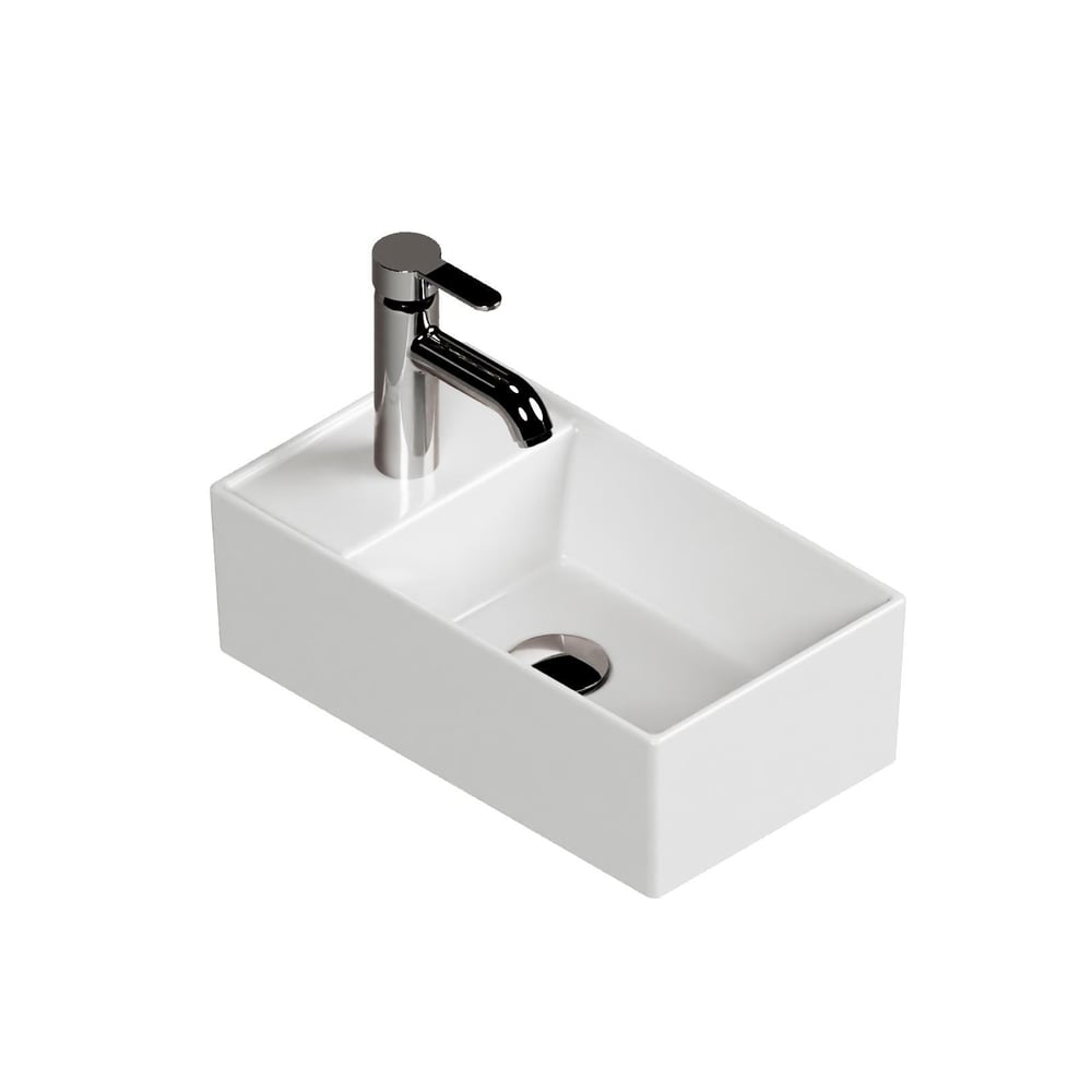 Plan Tezgah Üstü Kare Lavabo, 40x22 cm Beyaz | 10.16.30.09.01