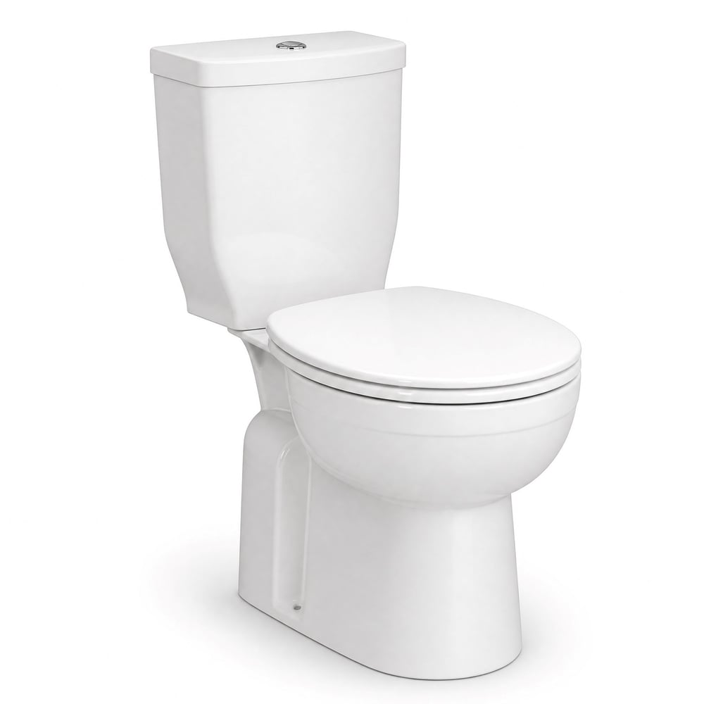 Quarter Bath Care Bedensel Engelli Klozet Alttan Çıkışlı delikli+Rezervuar,PP Yavaş kapanan Kapak & Çift basmalı İç takım Dahil, Beyaz|QRS.36.07.03.04