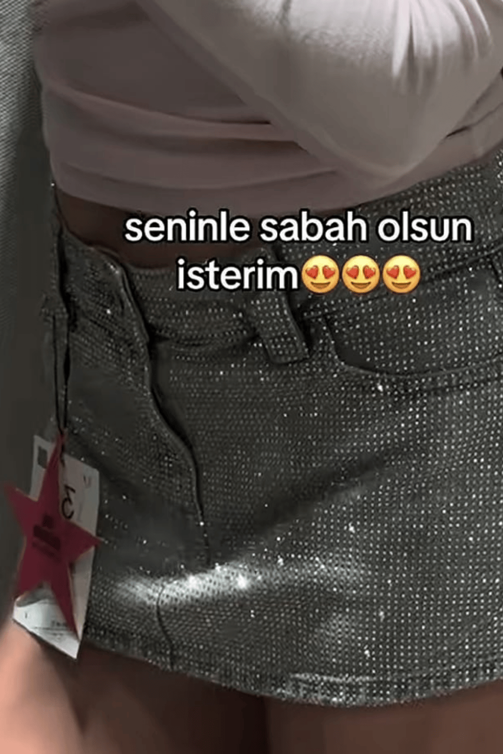 Viral Star Shine Şortlu Kot Etek
