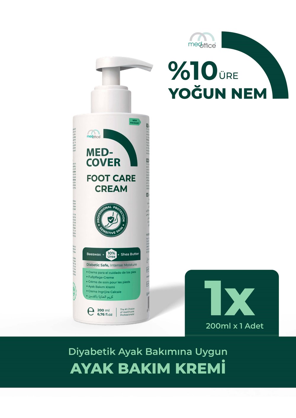 Med-Cover Ayak Bakım Kremi – Hassas Ciltlere Özel (%10 Üre, Shea Butter, Beeswax)