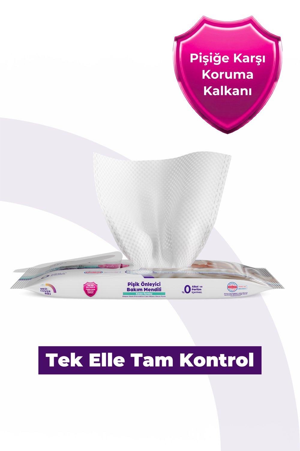 Med-Cover Baby Pişik Önleyici Bakım Mendili – Kese Formu 8li x 12 Avantaj Paketi