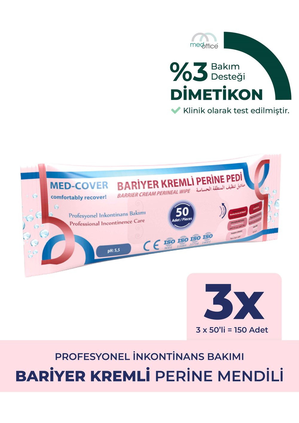 Med-Cover Bariyer Kremli Perine Pedi 50li - 3 Adet