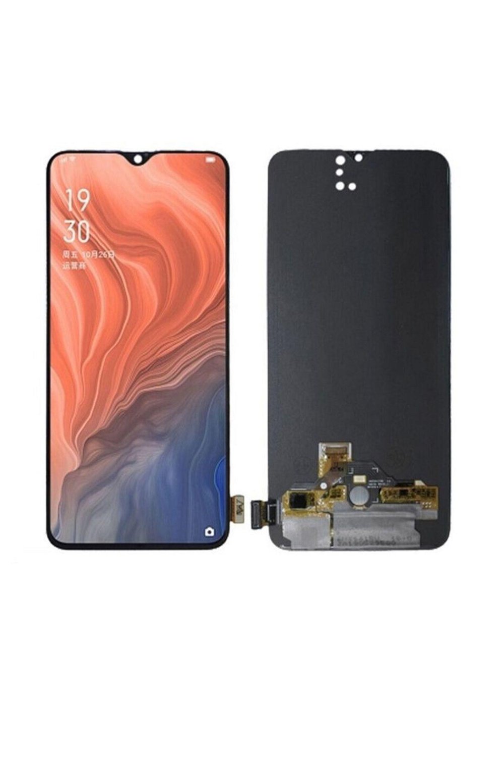 OPPO RENO Z UYUMLU LCD DOKUNMATİK EKRAN ÇITASIZ SİYAH ( PCDM10 / CPH1979 )(TAMİR SETİ HEDİYELİ)
