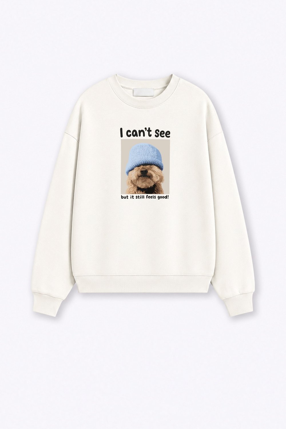 Kadın Premium Kumaş Şardonlu Köpek Baskılı Sweatshirt