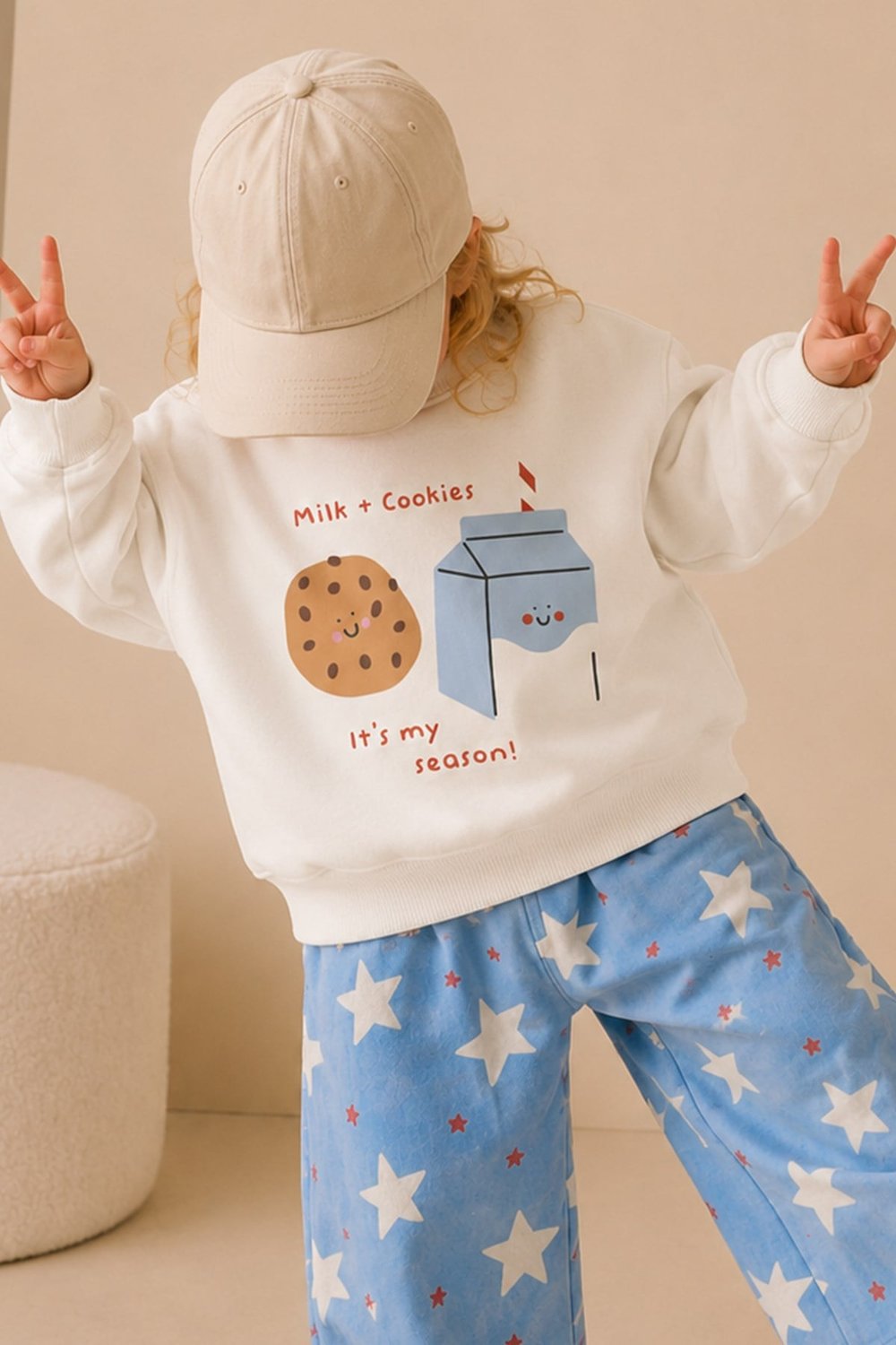 Kız Çocuk 3 İplik Kumaş Pamuklu Baskılı Sweatshirt