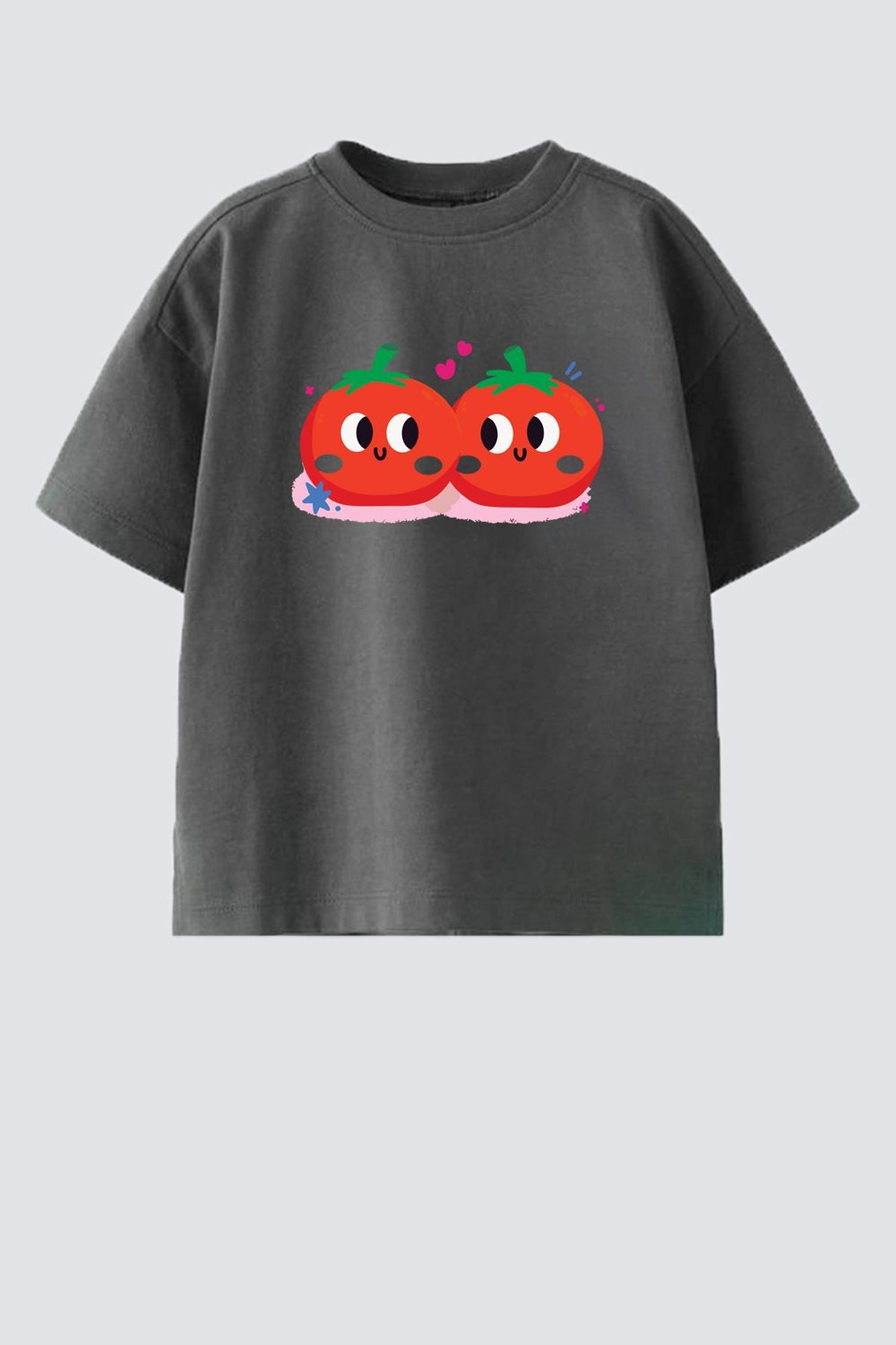 Kız Çocuk Baskılı Pamuklu Bisiklet Yaka T-shirt