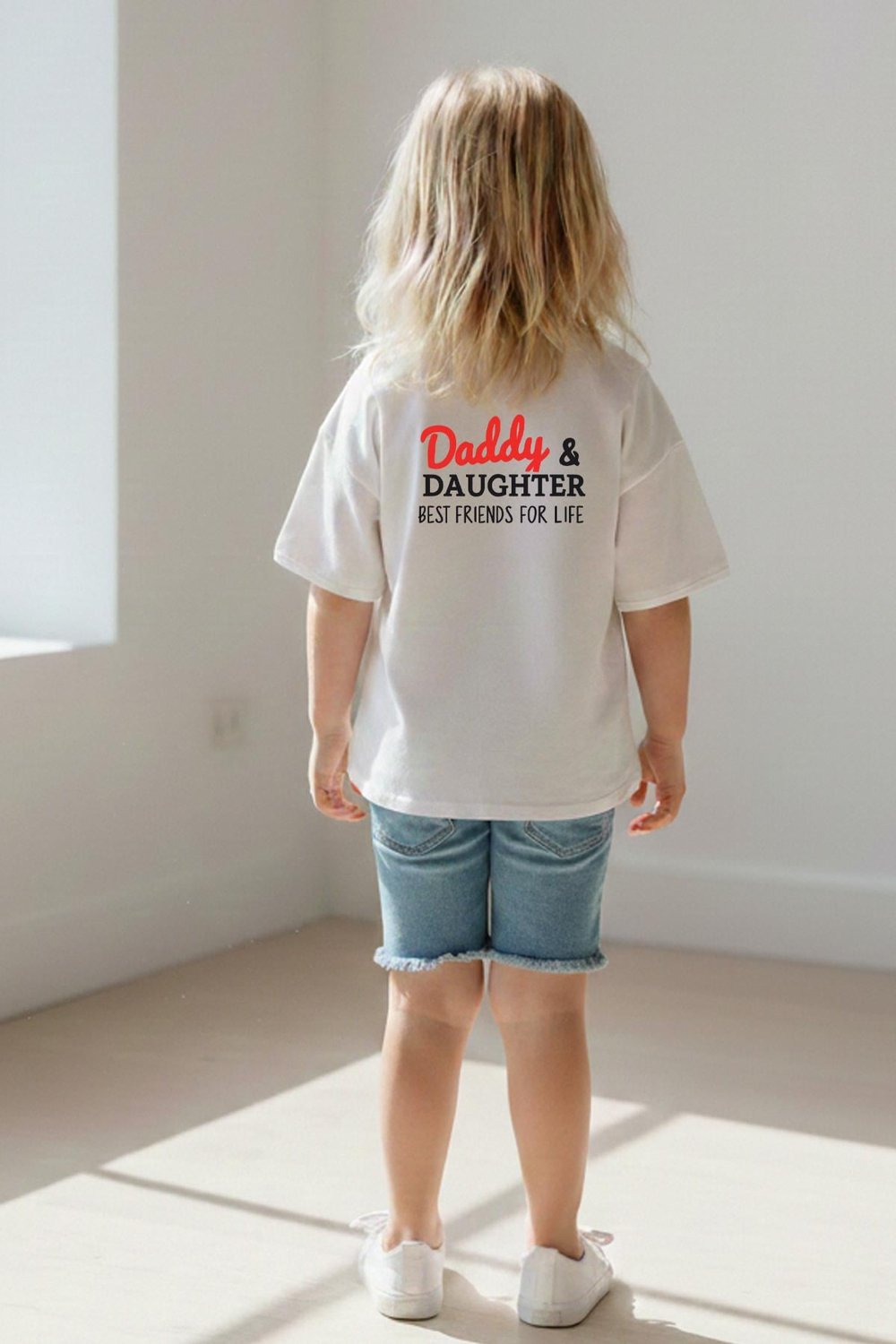 Kız Çocuk Pamuklu Bisiklet Yaka Baskılı T-Shirt