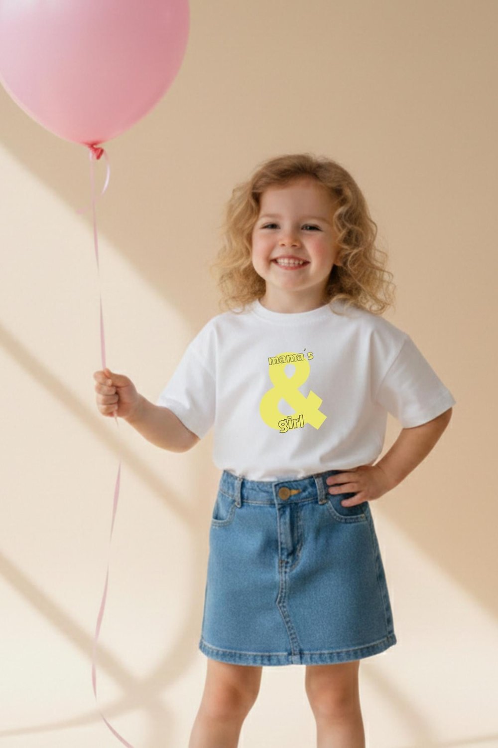 Kız Çocuk Pamuklu Bisiklet Yaka Baskılı T-Shirt