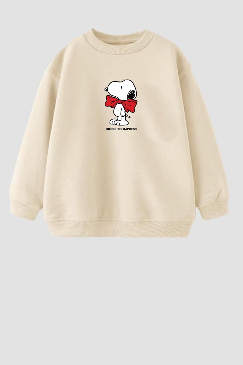 Kız Çocuk Snoopy Baskılı 3 İplik Kumaş Pamuklu Sweatshirt