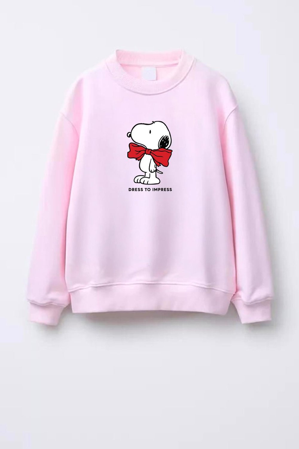 Kız Çocuk Snoopy Baskılı 3 İplik Kumaş Pamuklu Sweatshirt