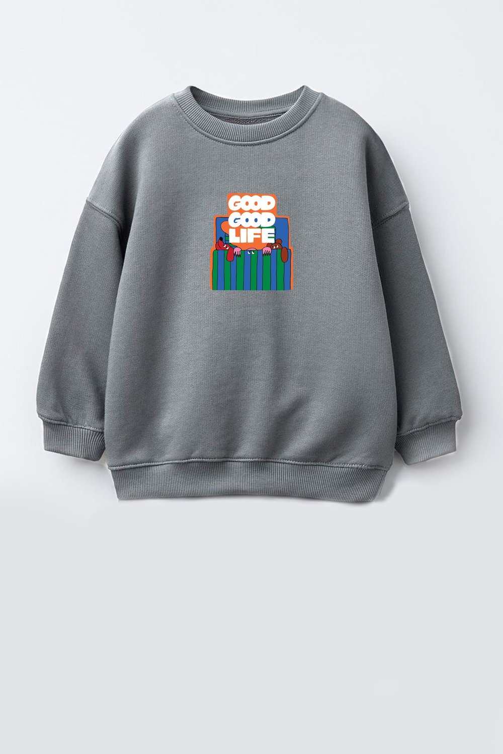 Unisex Çocuk 3 İplik Kumaş Pamuklu Baskılı Sweatshirt