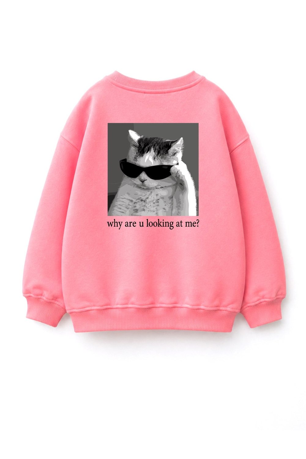 Unisex Çocuk 3 İplik Kumaş  Pamuklu Sırt Baskılı Sweatshirt