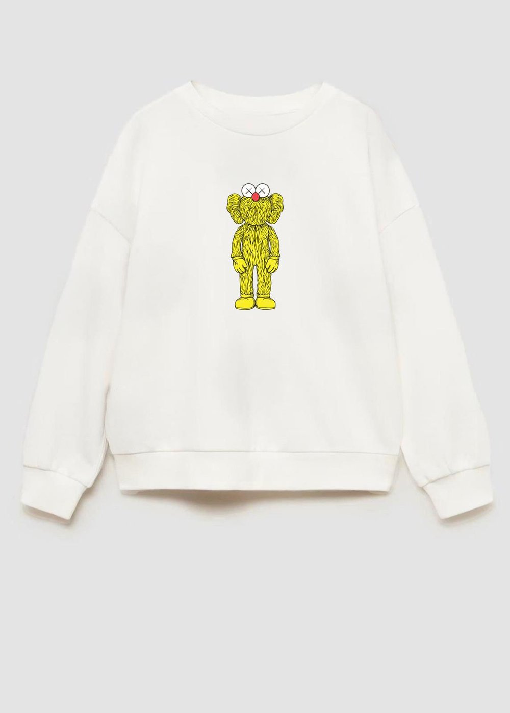 Unisex Çocuk Kaws Baskılı 3 İplik Kumaş Pamuklu Sweatshirt