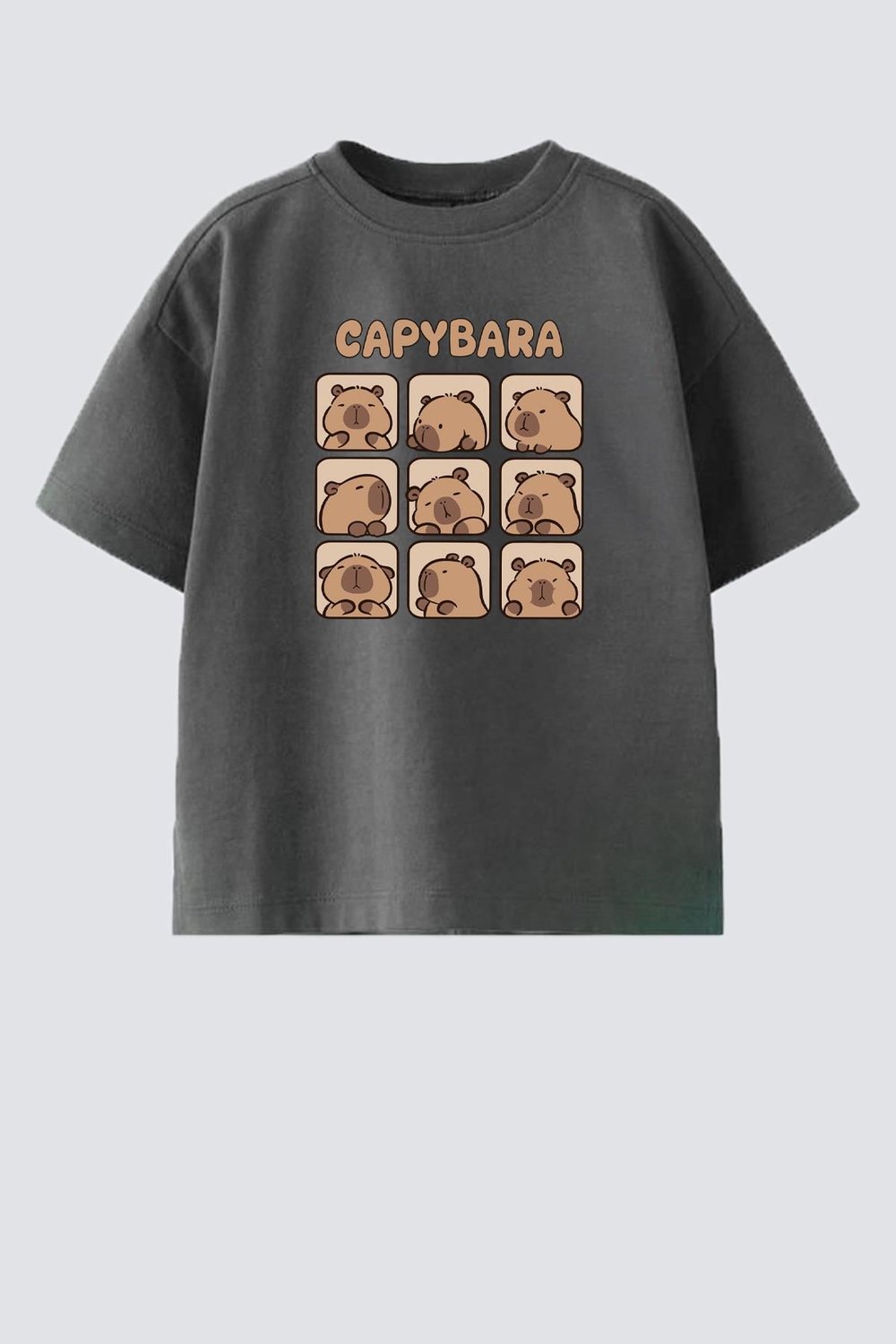 Unisex Çocuk Pamuklu Bisiklet Yaka Baskılı T-Shirt