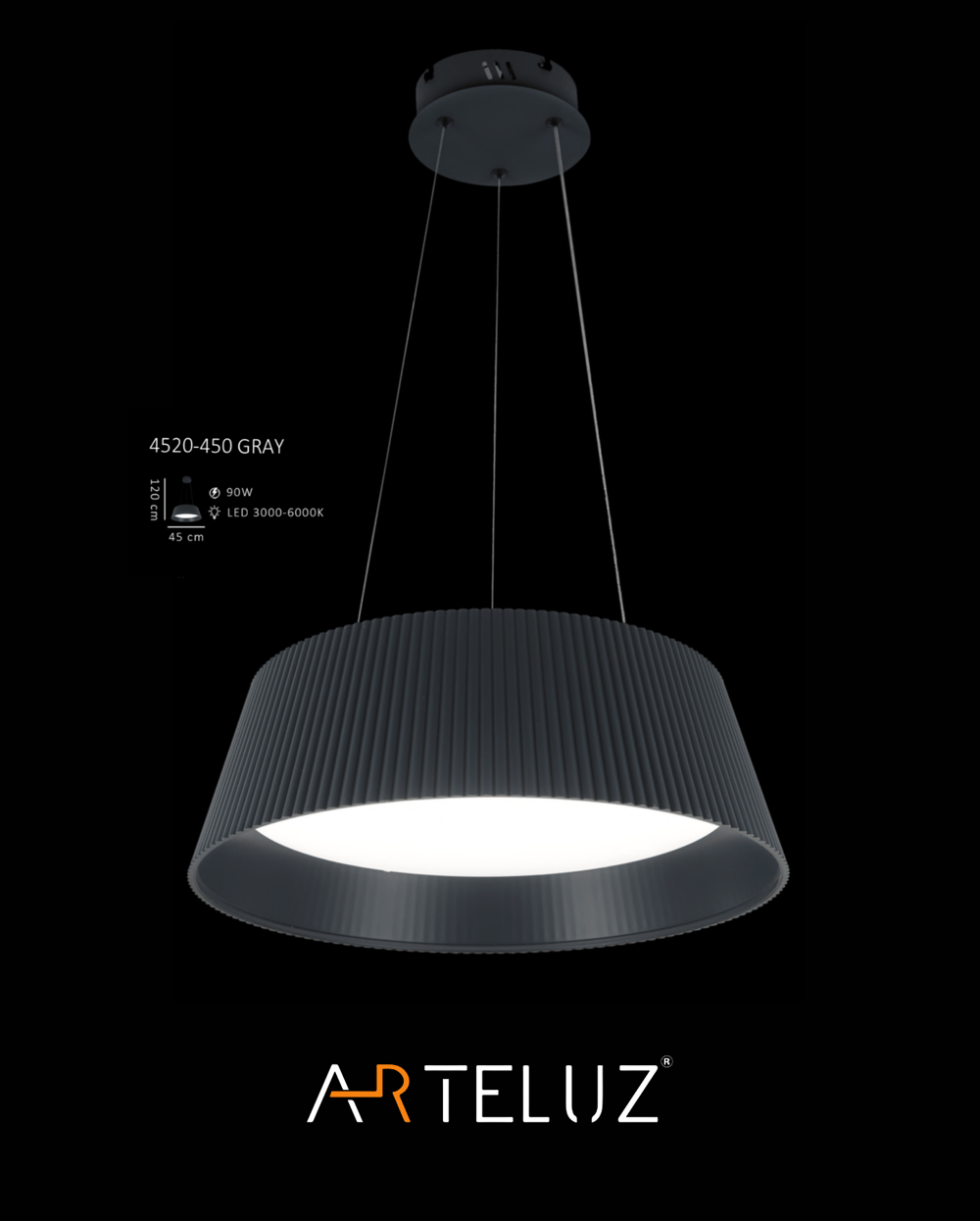 RIBLO GRAY SARKIT AVİZE (45 CM)