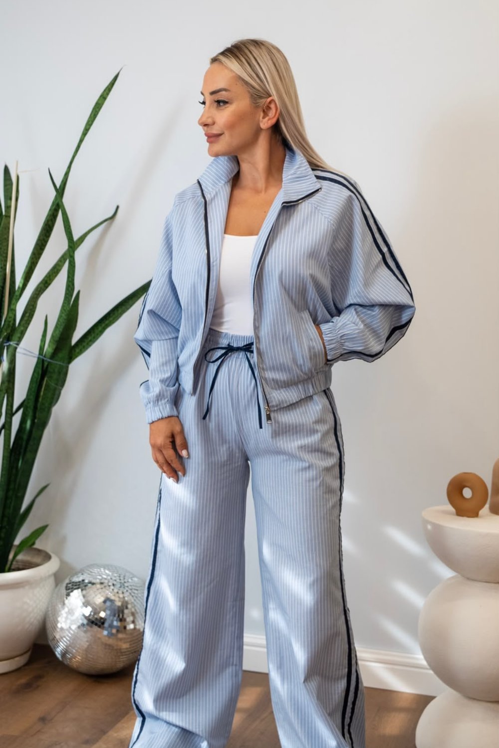 Şerit Detaylı Ceket Pantolon Alt Üst Takım 