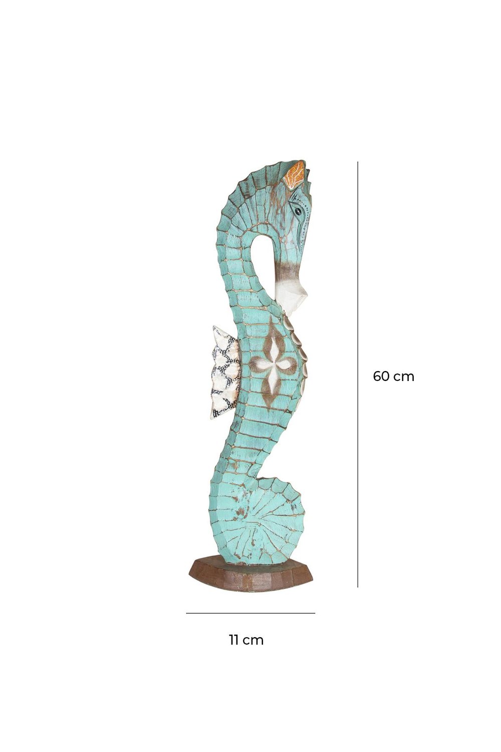 Ahşap Denizatı El Yapımı Dekoratif Obje 11 cm x 60 cm