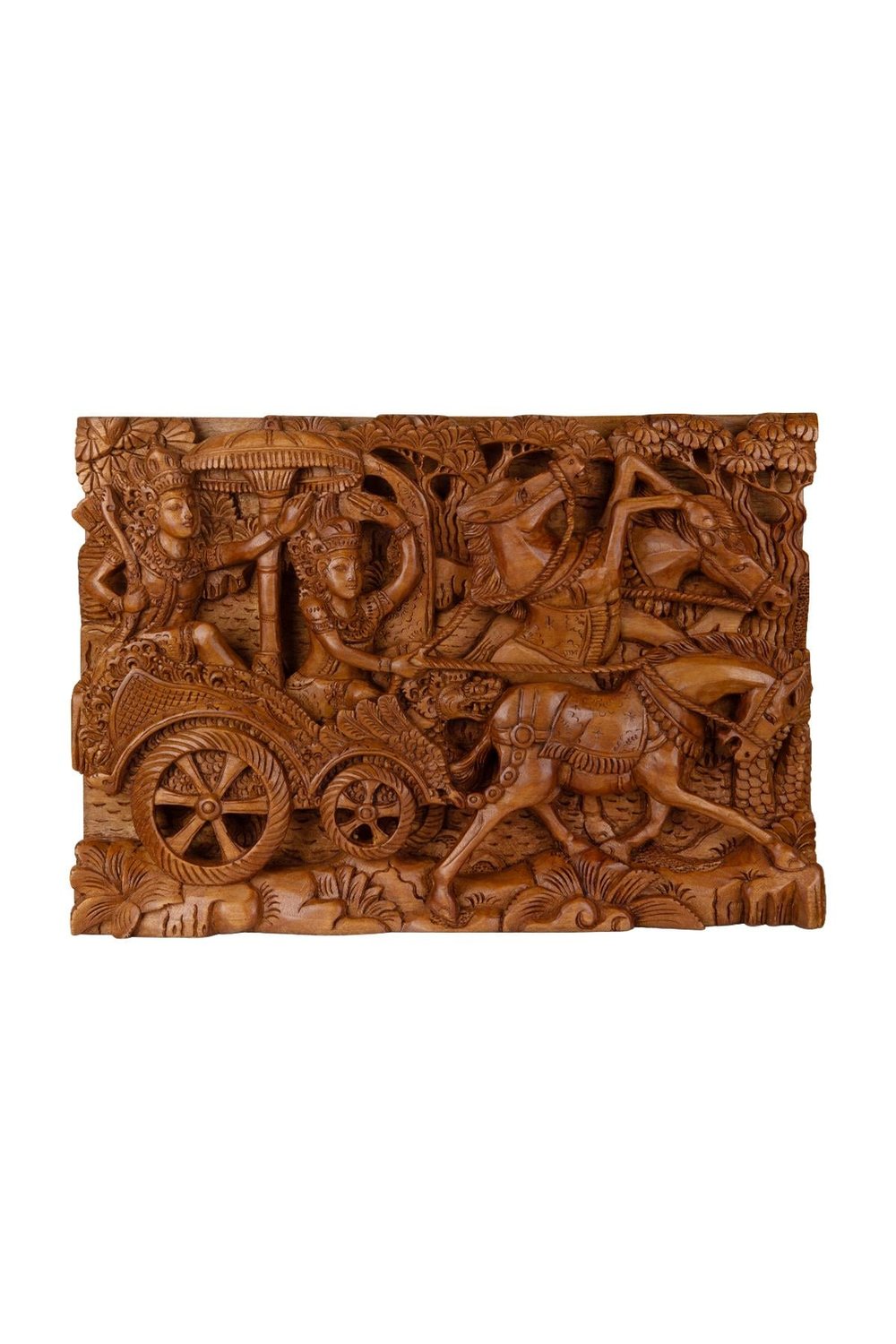 Tek Parça El Yapımı Oyma Tablo Doğal Ahşap Sanatı 33 cm x 48 cm