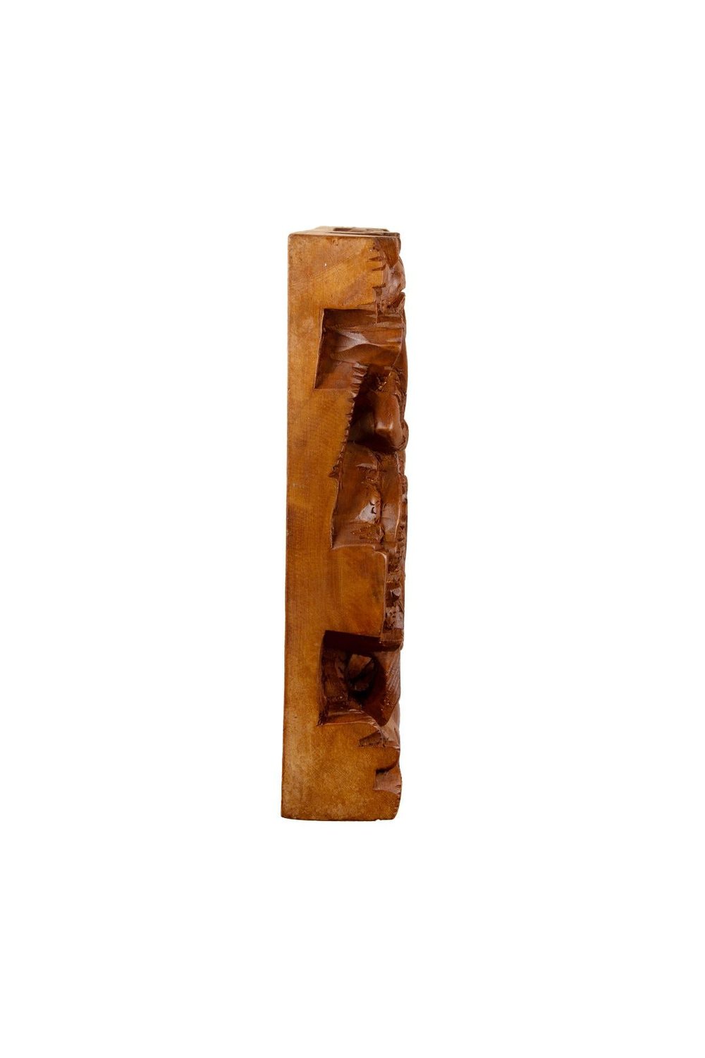 Tek Parça El Yapımı Oyma Tablo Doğal Ahşap Sanatı 33 cm x 48 cm