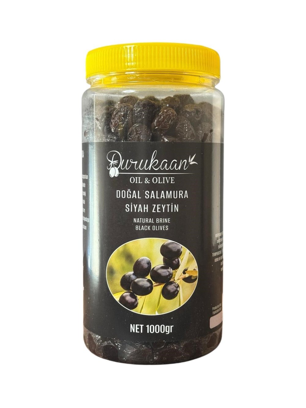 Doğal Salamura Siyah Zeytin 4XS 1KG PET