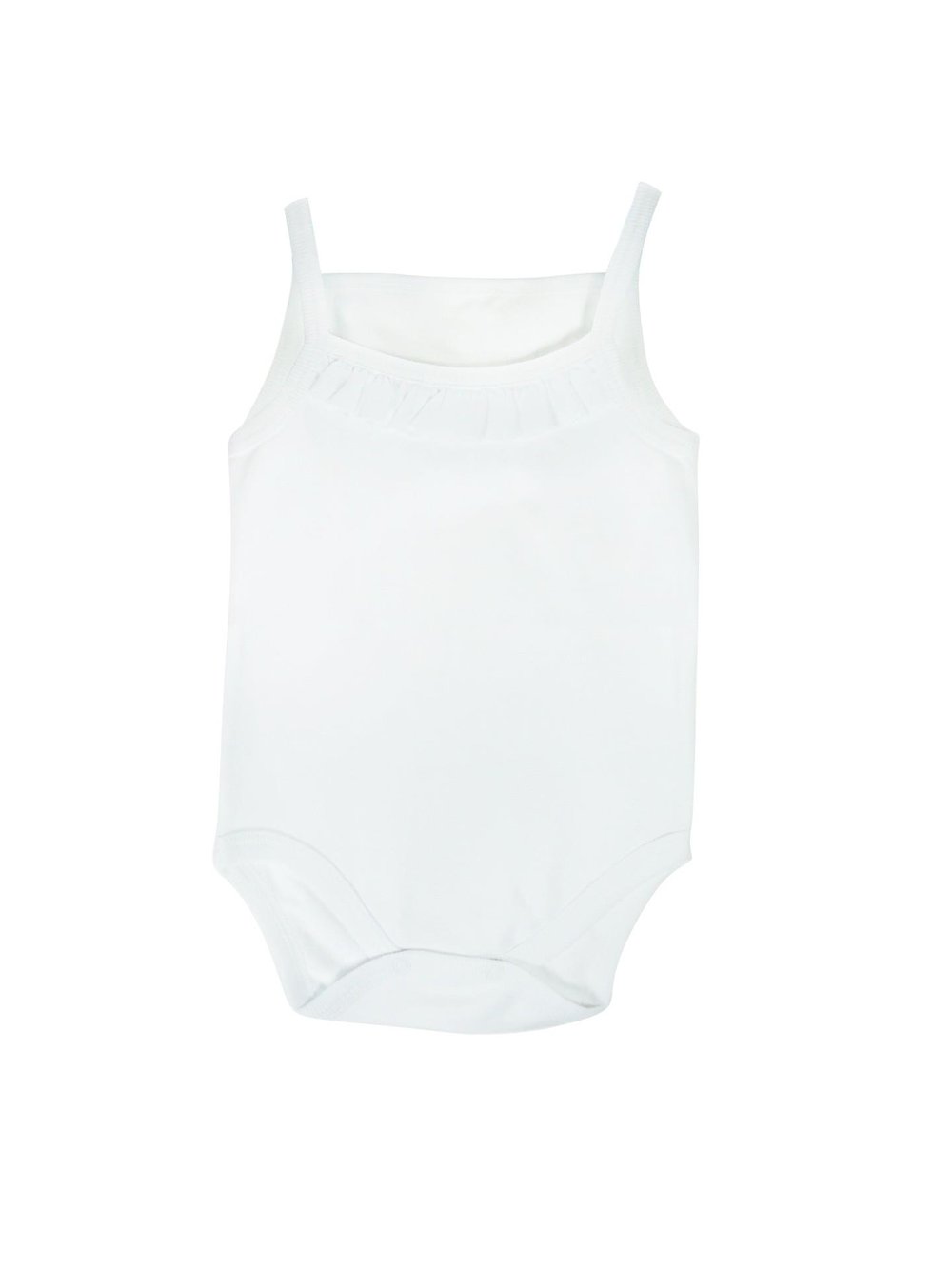 Sema Baby Penye ip Askılı Badi (Body) - Beyaz 3-6 Ay