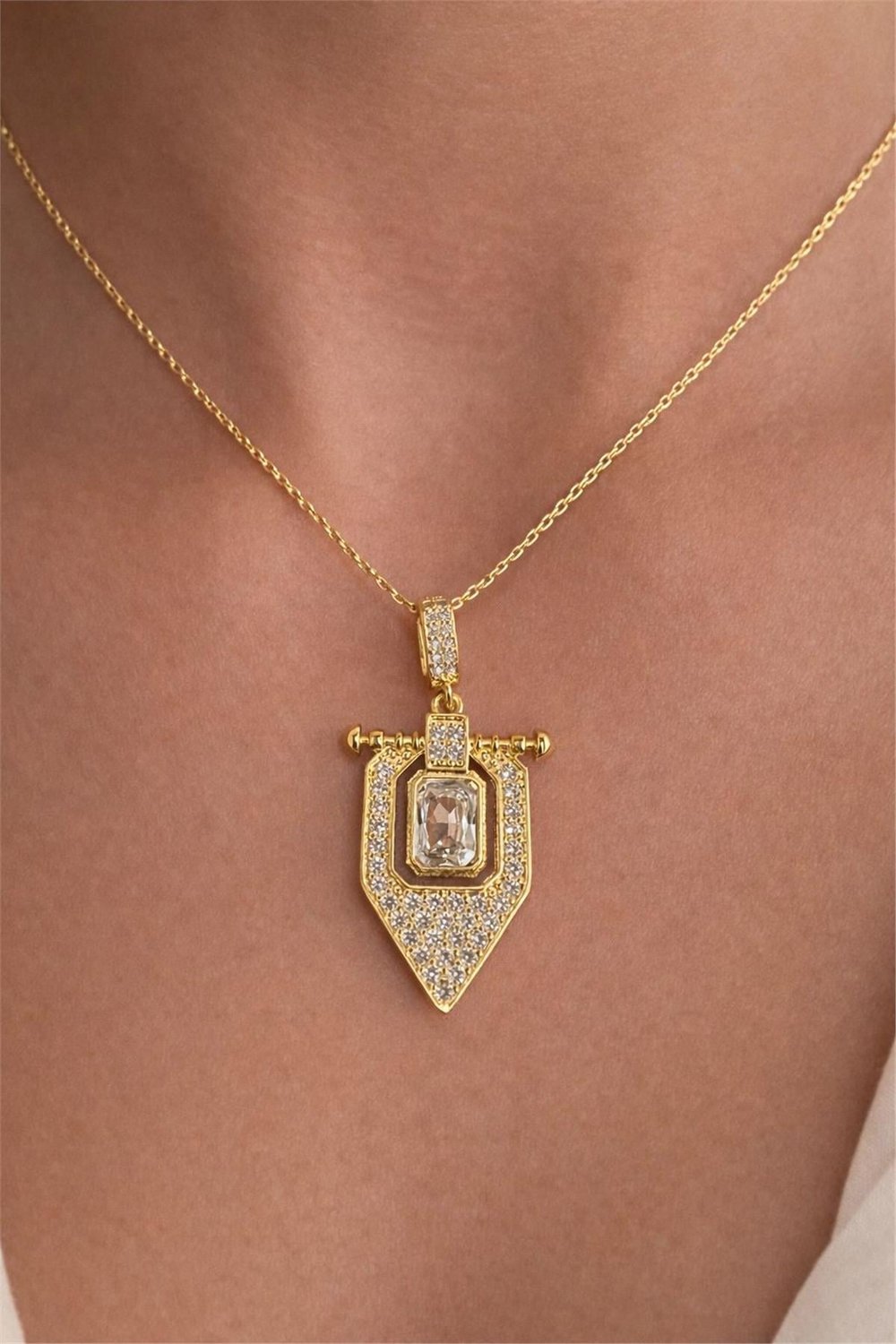 14 Ayar Altın Kaplama İtal Gold Zirkon Taş Para Aşk Kolye Uçu 