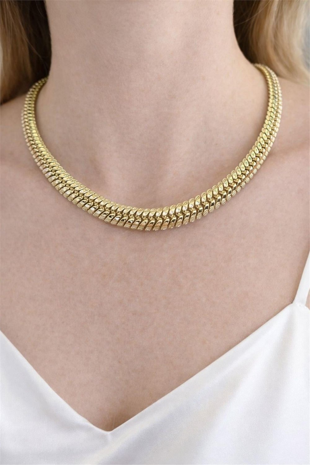 14 Ayar K Gold Balık Sırtı Kolye 