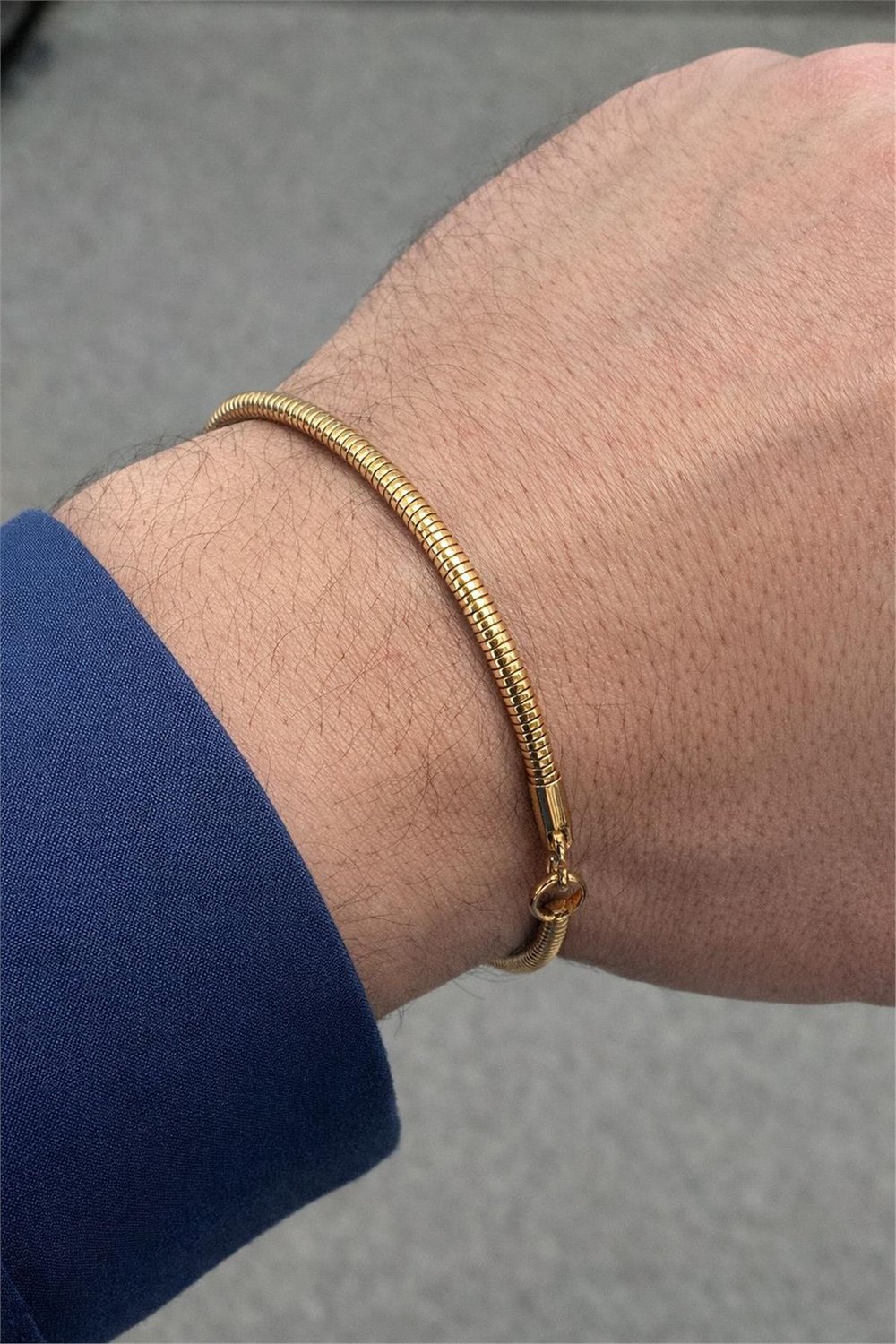 Çelik Gold İp Model Bileklik 