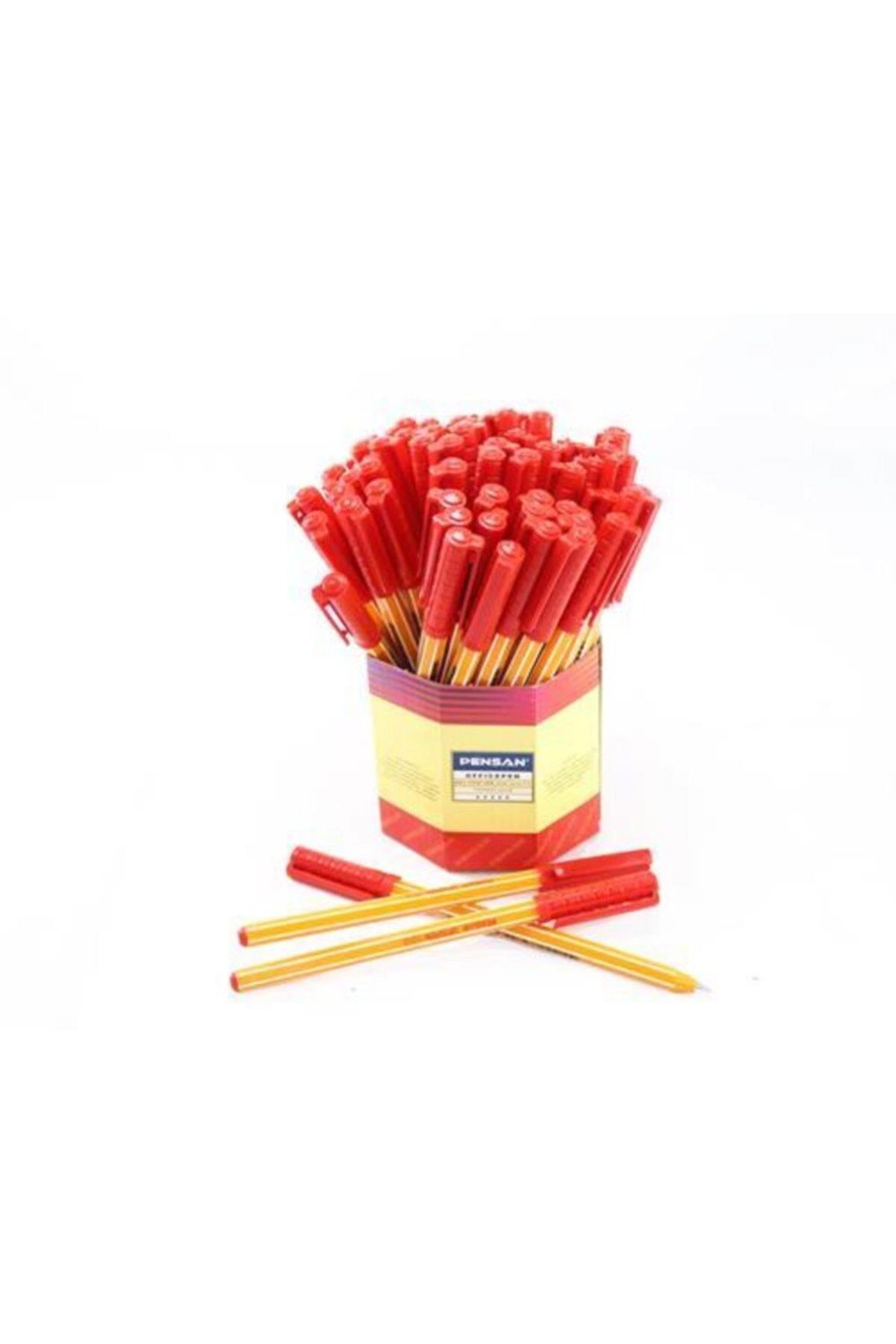1010 Ofis Pen Tükenmez Kalem 1,0 Mm Kırmızı 60 Lı (1 Paket 60 Adet)