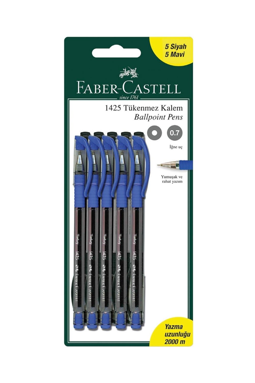 1425 Tükenmez Kalem 10'lu Set – 0.7 Mm Iğne Uç, Siyah & Mavi Renk